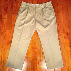HAGGAR TAN 100% POLYESTER DRESS PANTS 40x30